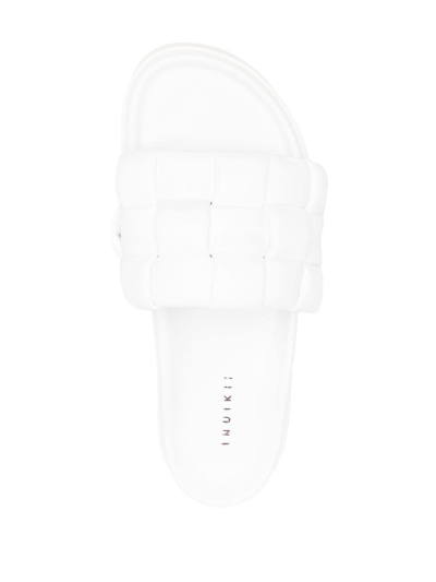 Shop Inuikii 25mm Woven-strap Platform Sandals In White