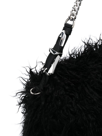 Shop Alberta Ferretti Dory Furry Effect Bag In Black