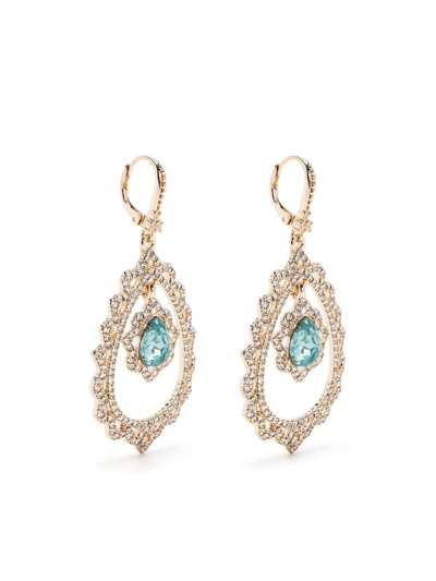 Shop Marchesa Notte Bridesmaids Crystal-embellished Drop Earrings In Gold