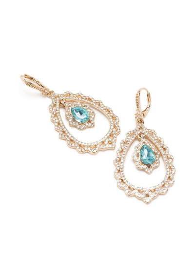Shop Marchesa Notte Bridesmaids Crystal-embellished Drop Earrings In Gold