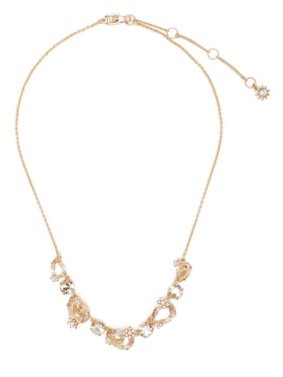 Shop Marchesa Notte Bridesmaids Crystal-embellished Necklace In Gold