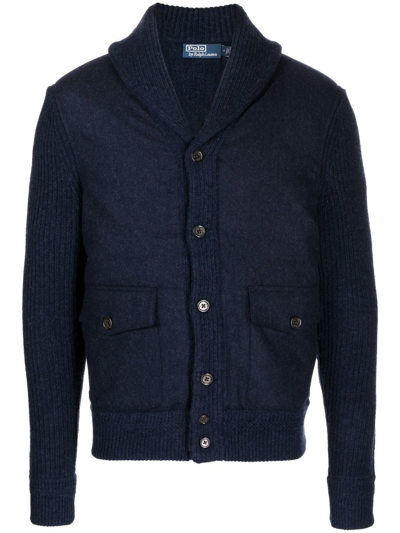 Polo Ralph Lauren Wool & Cashmere Regular Fit Shawl Collar Hybrid Cardigan  In Indigo | ModeSens