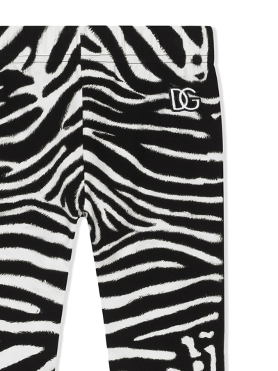 Dolce & Gabbana Zebra-print Interlock Leggings In White
