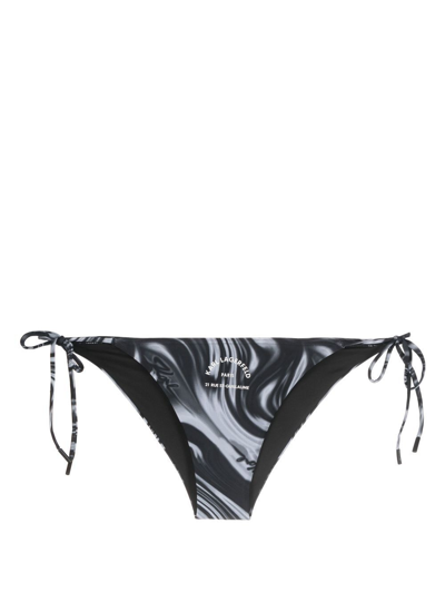 Shop Karl Lagerfeld String Bikini Bottoms In Black