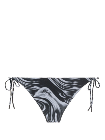 Shop Karl Lagerfeld String Bikini Bottoms In Black