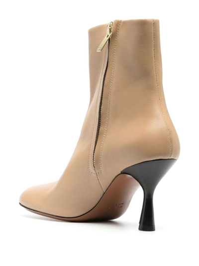 Shop Atp Atelier Carisio 85mm Leather Ankle-boots In Neutrals