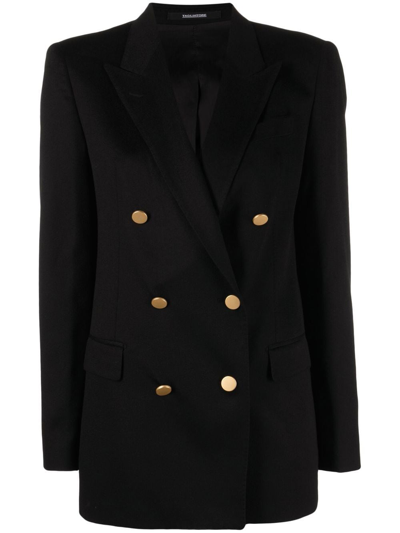 Shop Tagliatore Double-breasted Blazer In Black