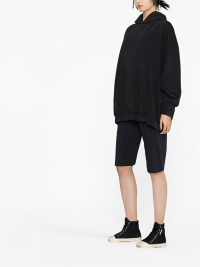 Shop Balenciaga Large Fit Long-sleeve Hoodie In Black