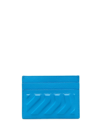 Shop Balenciaga Logo-print Leather Cardholder In Blue
