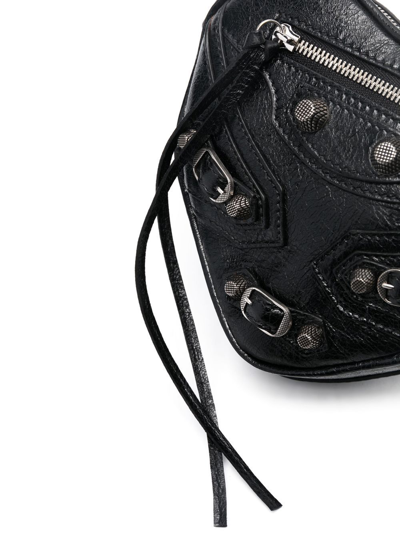 Shop Balenciaga Mini Le Cagole Heart Leather Crossbody Bag In Black