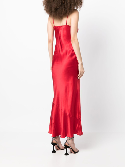 Shop Reformation Parma Silk Midi Dress In Red