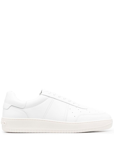 Shop Sandro Magic Leather Low-top Sneakers In White