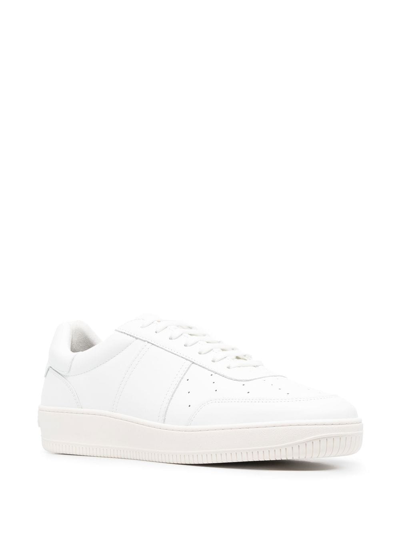 Shop Sandro Magic Leather Low-top Sneakers In White