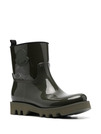 Shop Moncler Ginette Rain Boots In Green