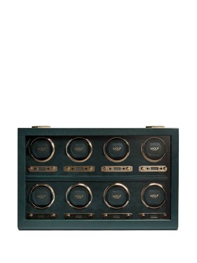Wolf British Racing 8pc Watch Winder In Green