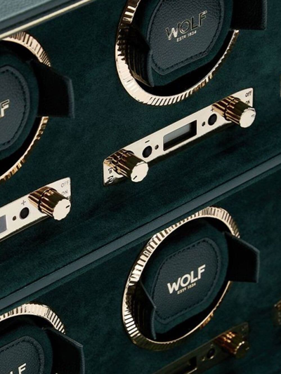 Wolf British Racing 8pc Watch Winder In Green