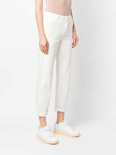 Shop Carhartt Straight-leg Cotton Trousers In White