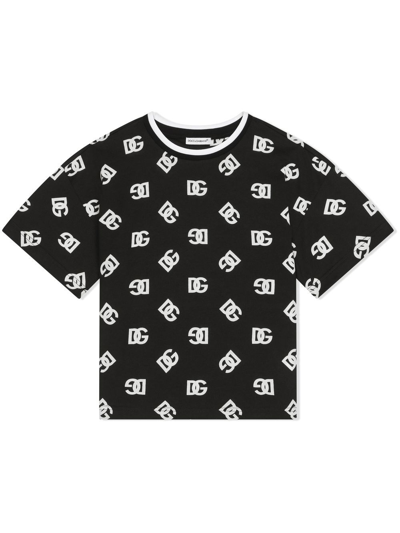 Dolce & Gabbana Kids' Logo-print Short-sleeved T-shirt In Black | ModeSens