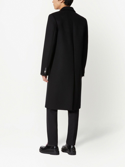Shop Valentino Untitled Studs Single-breasted Coat In Black