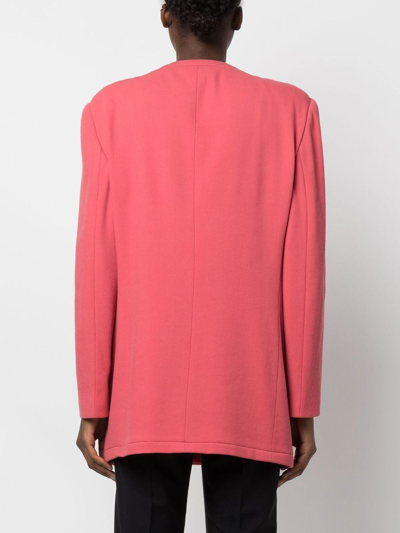 Pre-owned Giorgio Armani 无领双排扣夹克（1980年代典藏款） In Pink