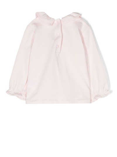 Tartine Et Chocolat Ruffle-collar Graphic-print T-shirt In Pink