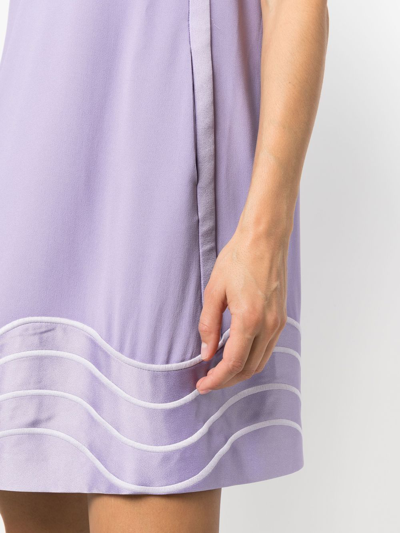 Shop Emporio Armani Wave-pattern Shiftdress In Purple