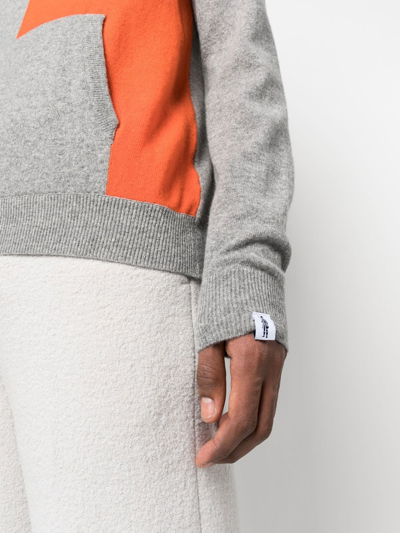 Shop Mackintosh Colour-block Wool Hoodie In Grey