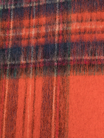 Shop Mackintosh Royal Stewart Check-pattern Scarf In Orange