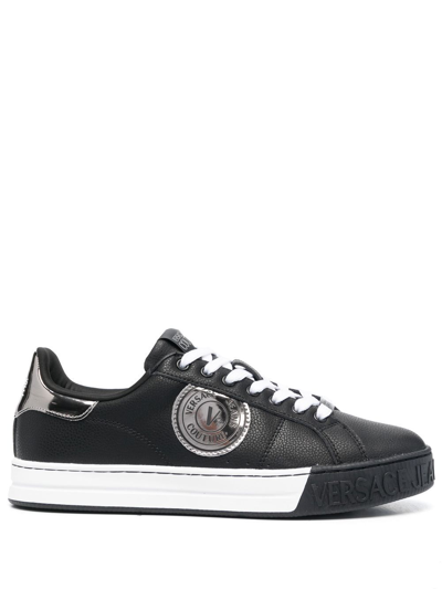 Shop Versace Jeans Couture Court 88 V-emblem Sneakers In Black