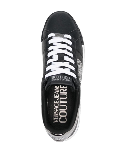 Shop Versace Jeans Couture Court 88 V-emblem Sneakers In Black