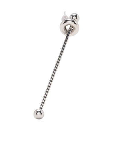Shop Justine Clenquet Kim Bar Earring In Silver