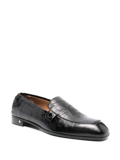 Shop Laurence Dacade Creased Leather Loafers In Black