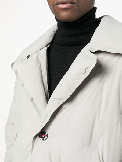 Maison Margiela Embossed-detail Padded Coat In Grey