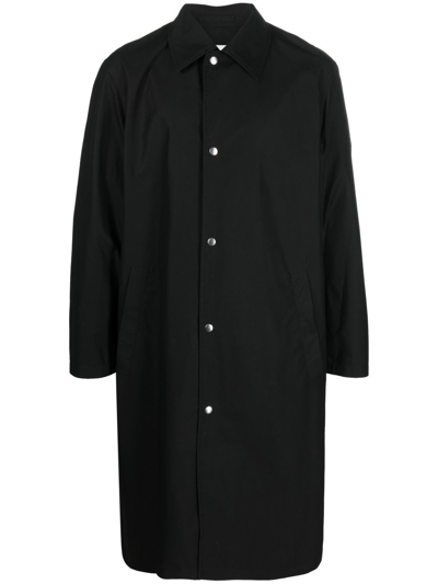 Shop Jil Sander Logo-print Coat In Black