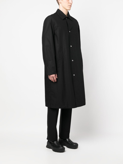 Jil Sander Lightweight Cotton Coat With Back Logo In Black