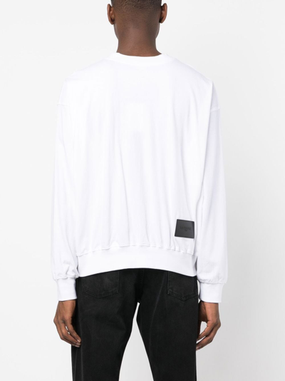 Shop We11 Done Logo-print Cotton Sweatshirt In White