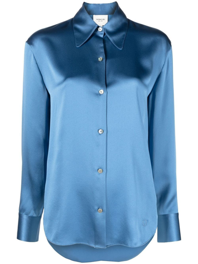 Shop Vince Classic-collar Shirt In Blue