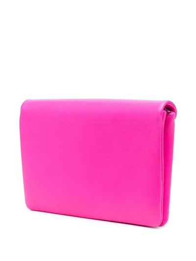 Shop Valentino One Stud Leather Clutch Bag In Pink
