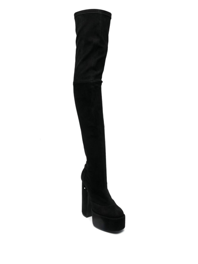 Shop Laurence Dacade Cuissarde Suede 160mm Boots In Black