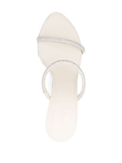 Shop Cult Gaia Envi 80mm Crystal-embellished Sandals In Neutrals