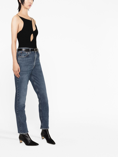 Shop Agolde High-waisted Slim-fit Jeans In Blue