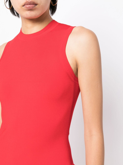 Shop Victoria Beckham Fitted Mini-dress In Red