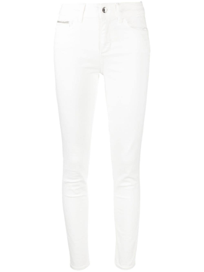Shop Liu •jo Mid-rise Skinny-cut Jeans In White