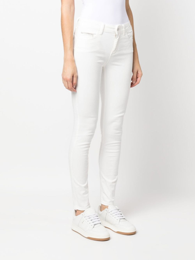 Shop Liu •jo Mid-rise Skinny-cut Jeans In White