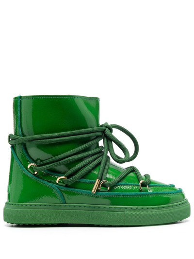Shop Inuikii Lace-up Leather Ankle Boots In Green
