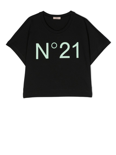 Shop N°21 Logo-print Cotton T-shirt In Black