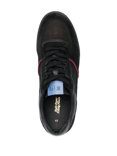 Shop Filling Pieces Leather Lace-up Sneakers In Black