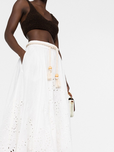 Shop Zimmermann Clover Broderie Anglaise Skirt In White