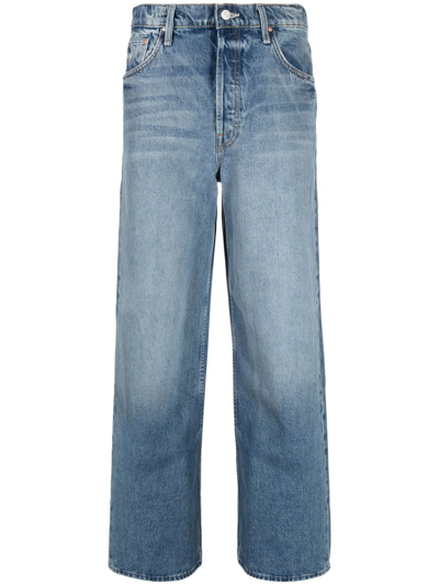 Shop Mother Spinner Wide-leg Jeans In Blue