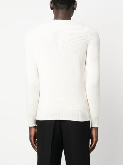 Shop Tagliatore Ribbed-knit Virgin Wool Jumper In White